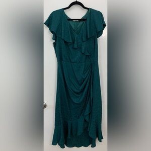 Lane Bryant Rouched Green Dress